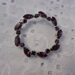B David Magnificent Vintage Purple Rhinestone Brooch